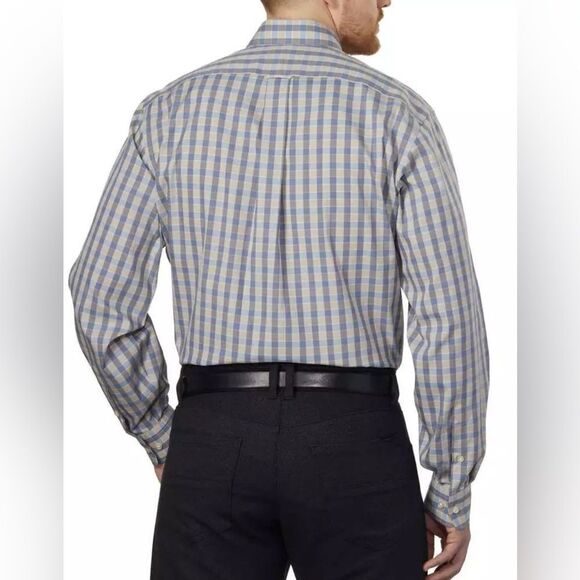 NWT Kirkland Signature Men’s Black Plaid Button Down Dress Shirt - Neck 19/2XL - Picture 3 of 9